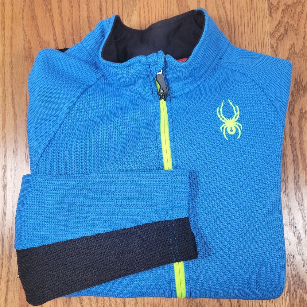 Spyder Boy's Constant Full Zip Stryke Jacket Blue Black Boy's Youth Size XL (18)